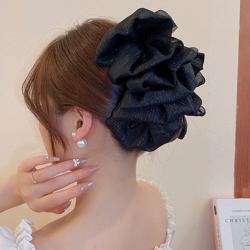 DREJEW เดรช ตาข่ายผ้าโบว์คลิปเกาหลีบุคลิกภาพอารมณ์ฉลามคลิปซอกแฟชั่นอเนกประสงค์กิ๊บเครื่องประดับผม - รูปที่ 3