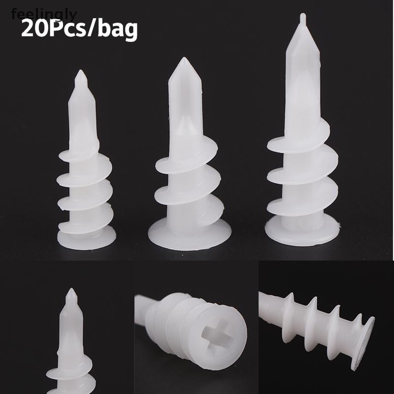 {เครื่องมือ} 20 ชิ้น Self เจาะพลาสติก Drywall Anchors หมุดพลาสติก Self เจาะ Drywall Anchor Kit การเจาะและการติดตั้งด้วยตนเอง {TH}