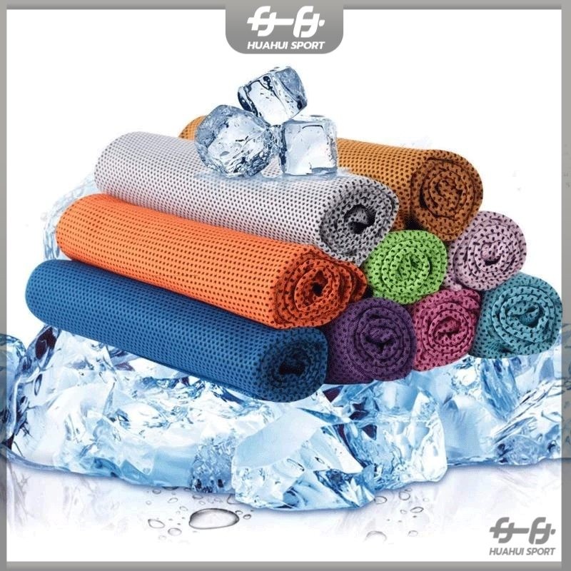 ผ้าเย็นซับเหงื่อ ผ้าซับเหงื่อ ผ้าเก็บความเย็น ลดอุณหภูมิ 30x80 cm พกพาง่าย มี 3 สี - รูปที่ 7