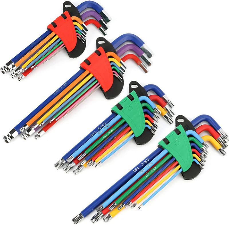 Allen Key Set L Wrench Kit For Allen Screw 9PCS Long Arm Hex Key Set 1.5mm To 10mm Hexagon Spanner H