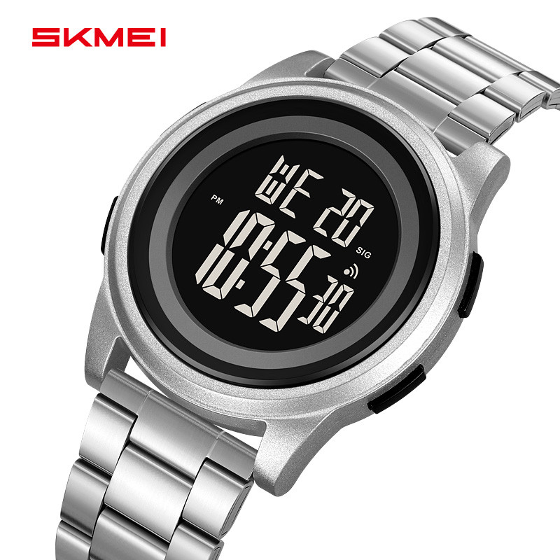 Skmei 2379 1611 นาฬิกาแฟชั่นกีฬานาฬิกาอิเล็กทรอนิกส์จับเวลานักเรียนกันน้ํานาฬิกาปลุกเข็มขัดเหล็กนาฬิกาเยาวชน Multi functional Luminous นาฬิกาอิเล็กทรอนิกส์