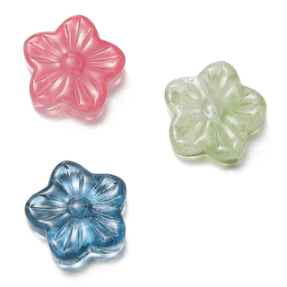 St. kunkka 10 ชิ้นลูกปัดดอกไม้แก้วโปร่งใสที่มีสีสัน Cherry Blossom ลูกปัดสําหรับ DIY สร้อยข้อมือสร้อยคอทํา