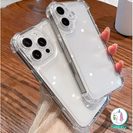 Simple โปร่งใสกันกระแทกเคสโทรศัพท์สําหรับ IPhone 11 15 16 Pro Max 13 14 12 Promax 16plus XR XS 7Plus 8Plus Clear Dirt ทน Hard อะคริลิคกันชนปกหลัง