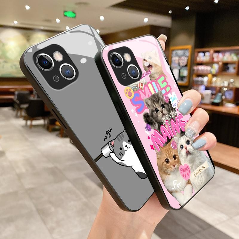 เหมาะสำหรับ Huawei P20 Pro P30 Pro กรณีโทรศัพท์ป้องกันการตกเคส Simple Cat Cat