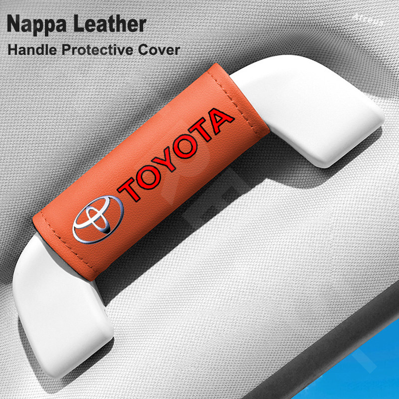 Toyota ถุงมือดึงหลังคารถยนต์ มือจับฝาครอบป้องกัน เครื่องหนัง ประตูรถมือจับ อุปกรณ์ป้องกันภายใน GR TRD Prius Fortuner Corolla Cross CHR Camry Wish Vios Veloz Estima Sienta Yaris Ativ Altis Hilux Revo bZ4X Hiace - รูปที่ 6