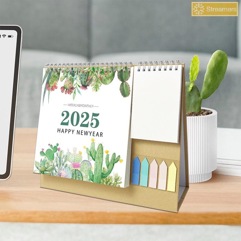{สตรีม} 2025 ปฏิทินตั้งโต๊ะยืนขนาดเล็กรายเดือนวางแผนตารางสํานักงานปฏิทินมินิโต๊ะตารางผนังทุกวันตกแต่งใหม่