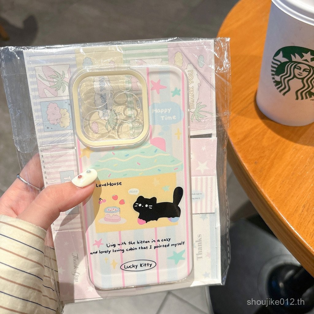 เคสโทรศัพท์สำหรับ OPPO A38 A15 A78 A57 A17 A7 A12 A18 A74 A5 S 504 S A9 A16 A54 A76 A76 5F A95 A95 A31 H8 a33cake แมวดำเล็กๆ xtam