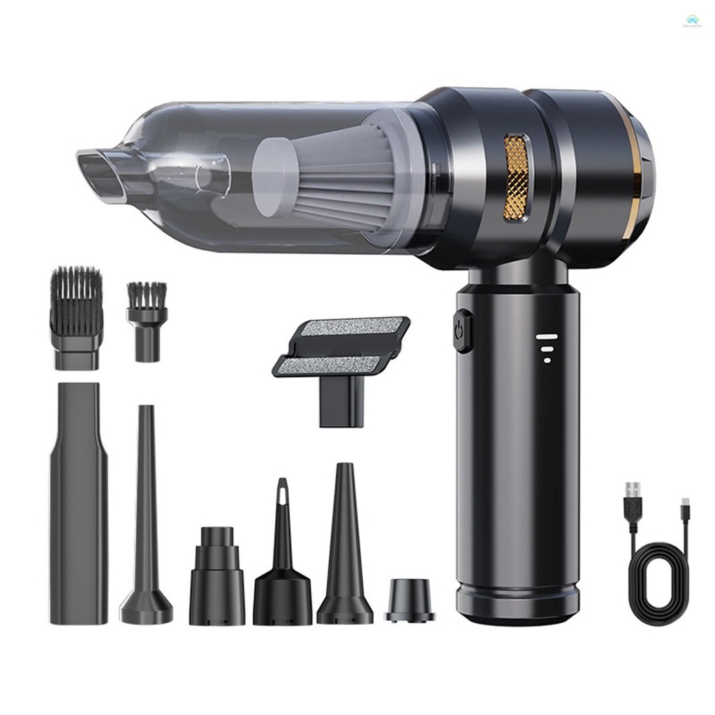 Yb1 ฝุ่นเป่า tool4 in 1 Compressed Air Duster 3-Gear ปรับ 80,000RPM 6000mAh แบตเตอรี่มือถือ Duster ทําความสะอาดแบบพกพา Air Blower สําหรับรถยนต์ PC คีย์บอร์ดพรม