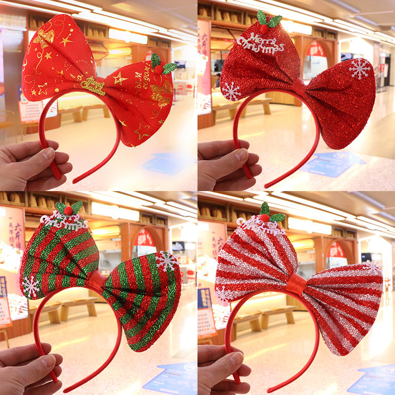 ที่คาดผมคริสต์มาส Santa Snowman Elk Hairdband ต้นคริสต์มาสกวางฮอร์น Headwear ตกแต่งงานปาร์ตี้