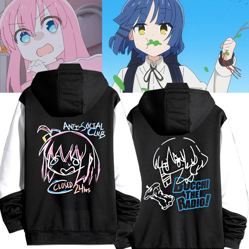 เสื้อฮู้ดมีซิป ( BOCCHI THE ROCK! ) Gotoh Hitori / Yamada Ryo ผู้หญิง/ผู้ชาย Hoodie ญี่ปุ่นอะนิเมะฤดูใบไม้ร่วงฤดูหนาว Warm Sweatshirt Kessoku Band Vintage Harajuku Hip Hop แจ็คเก็ต JK Cos