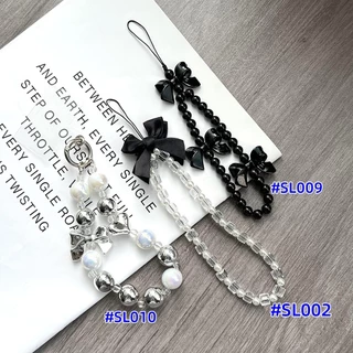 Phone Bracelets สายคล้องโทรศัพท์มือถือ สไตล์วินเทจ เชือกเส้นเล็ก แบบถัก สีน้ําตาล สีดํา สีขาว Fashion แบบเรียบง่าย