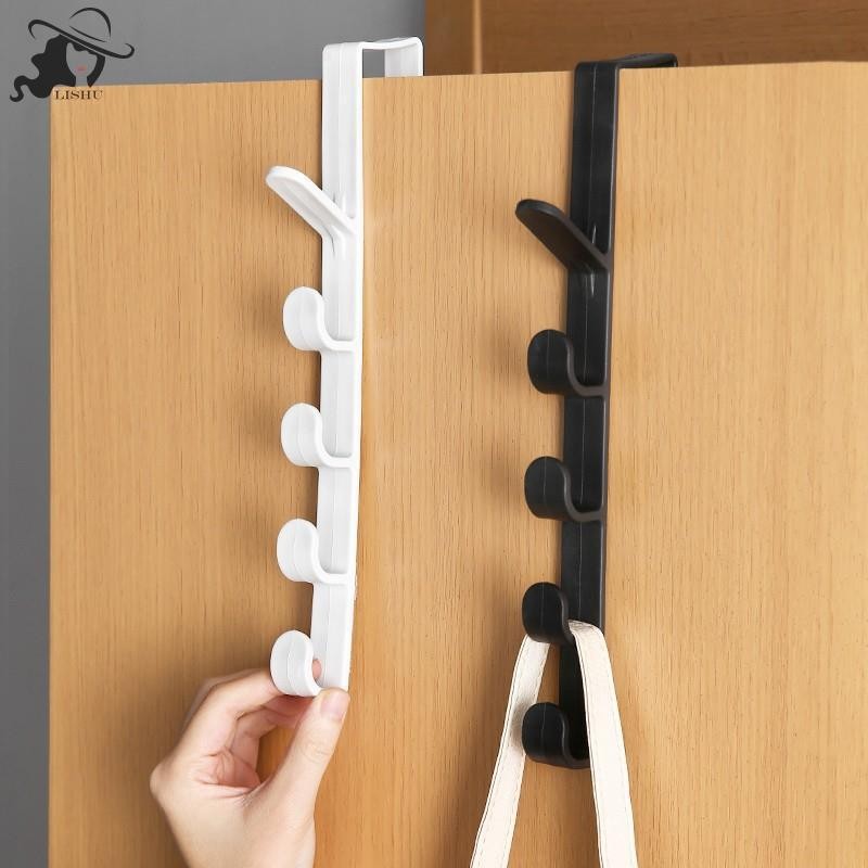 Lishu ใหม่ al Five-segment Hooks Storage ในครัวเรือน Hook Rack Organizer เสื้อผ้า Coat หมวกกระเป๋าแขวนผู้ถือ th