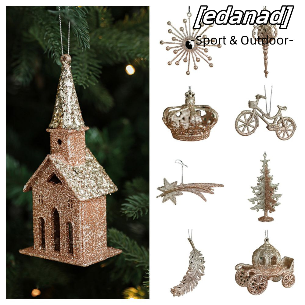Edanad แขวนจี้, บ้านจักรยานทองคริสต์มาสแขวนตกแต่ง, Creative Party Supplies เทศกาลโปรดปรานพลาสติก Xmas เครื่องประดับ Ball คริสต์มาส