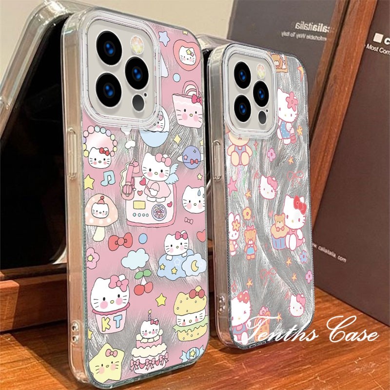 SAMSUNG สําหรับsamsung A06 A16 A35 A25 A15 A05 A03 A04s A12 A13 A14 A23 A24 A32 A34 M12 4G A51 A52s A53 A54 A55 5G S23 เค้กสีชมพูKittyเคสโทรศัพท์