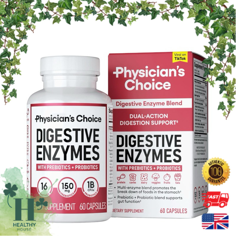 พร้อมส่ง Physician's CHOICE Digestive Enzymes Approach  60 Capsules