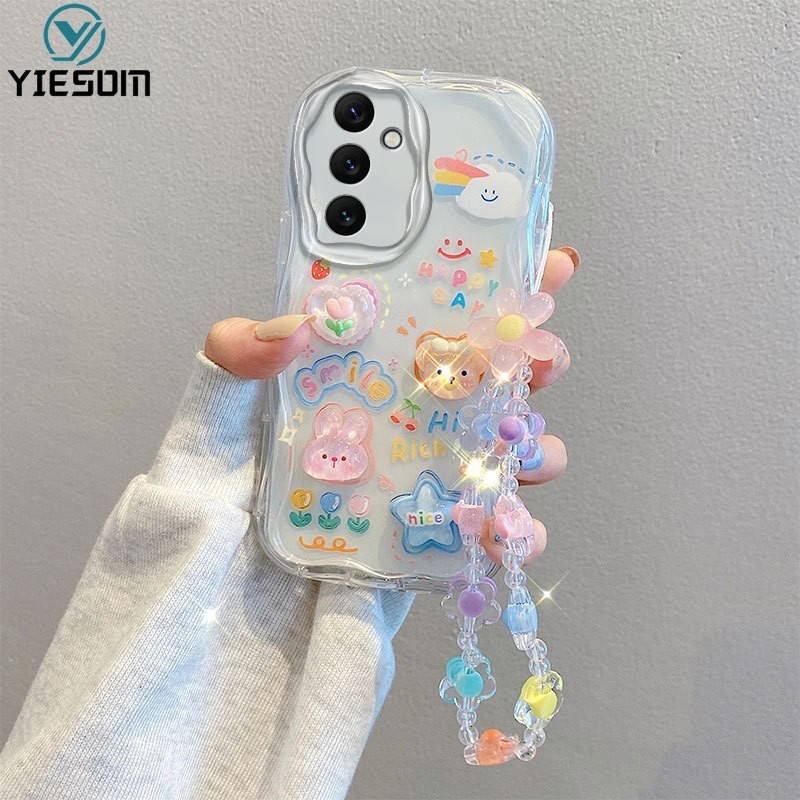 SAMSUNG Clear 3D Kuromiเคสโทรศัพท์สําหรับSamsung Galaxy A16 A56 A15 A35 A55 5G A05 A05S A14 4G A34 A54 5Gการ์ตูนโปร่งใสWaveดอกไม้ข้อมือสร้อยข้อมือซิลิโคนฝาครอบ - รูปที่ 6