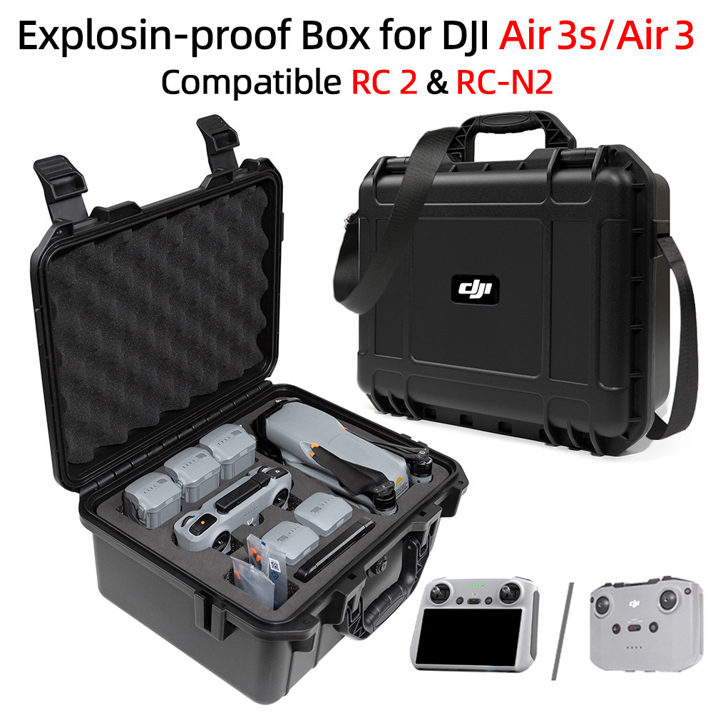 สําหรับ DJI Air 3S กระเป๋าป้องกันการระเบิดกล่อง Air 3 พร้อมหน้าจอไหล่กระเป๋ากันน้ํากระเป๋าถือ RC 2/RC-N3 รีโมทคอนโทรล