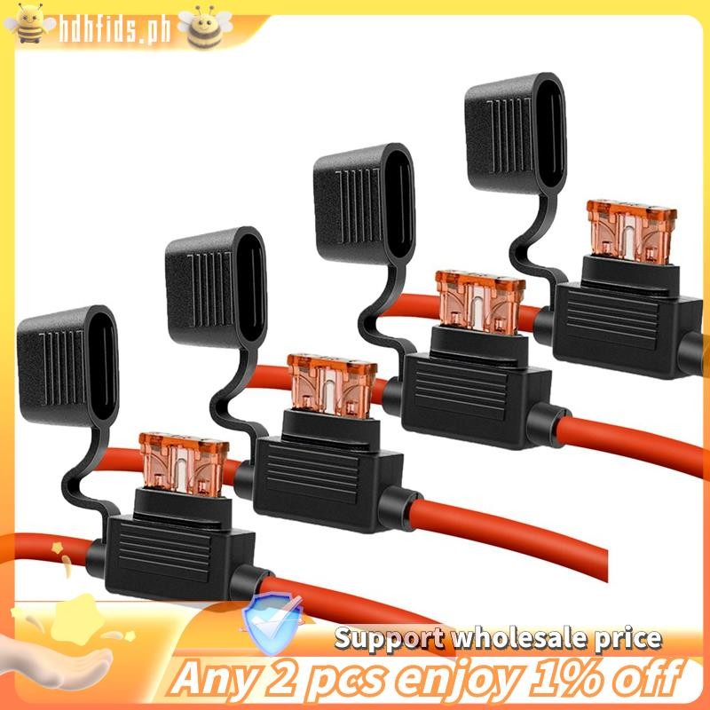 -10 Gauge Fuse Holder - 10 AWG Inline Fuse Holder 40 AMP ATC Blade ฟิวส์ (4 แพ็ค) ยานยนต์ Retrofit ฟ