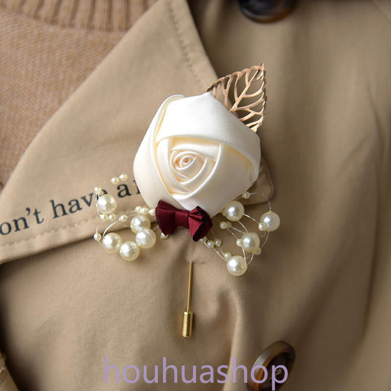 งานแต่งงานเจ้าบ่าวเจ้าสาว Bountaire Buttonhole พิธีพรหม Corsage เข็มกลัดดอกไม้แขกเพื่อนเจ้าสาวเสื้อผ้า Pins