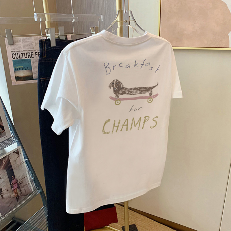 COD✅ (ส่งจากกรุงเทพ)BOOM Shop เสื้อยืดผู้หญิง เบสิก สีพื้น แบบพิมพ์ลาย สไตล์ลำลอง S-3XL #55581