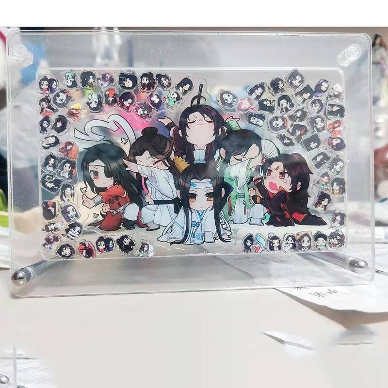 2024 อะนิเมะแผ่นอะคริลิค Patch กรอบรูปสองด้านโปร่งใสพวงกุญแจรูปขาตั้งตกแต่ง Genshin Impact Honkai: S