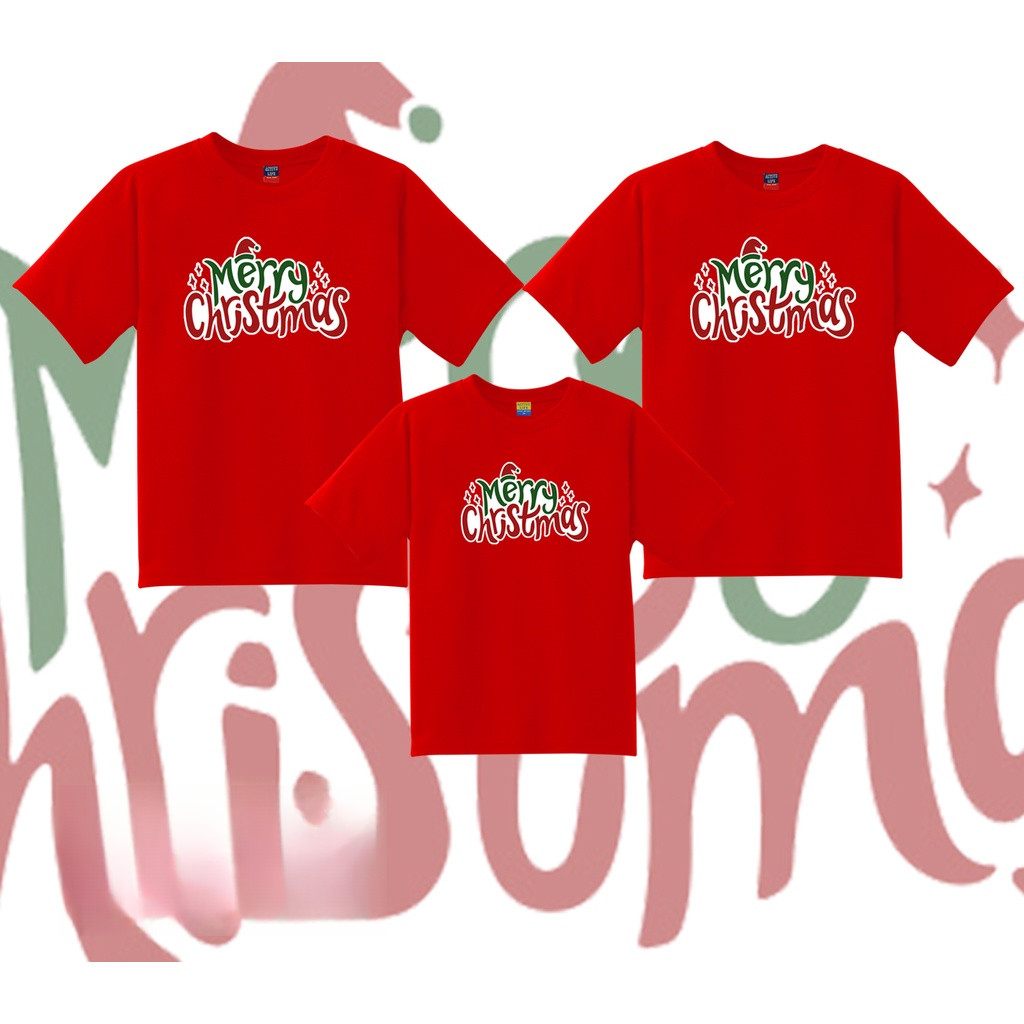 สุขสันต์วันคริสต์มาสเทรนด์ใหม่ครอบครัวเสื้อยืด unisex จับคู่ประเดิมสำหรับทั้งครอบครัว