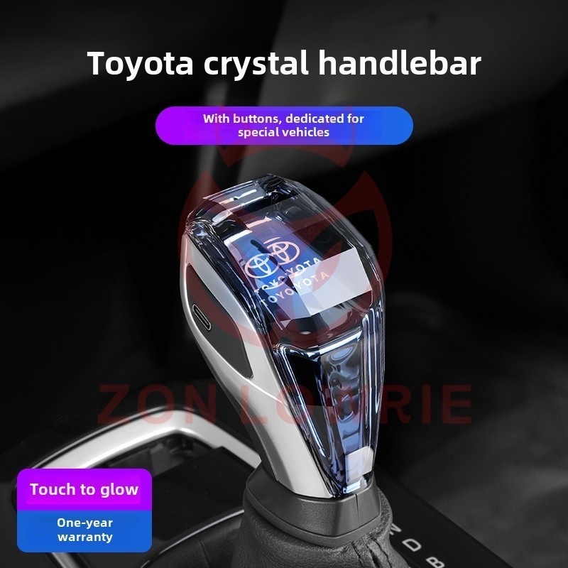 สําหรับ Toyota corolla cross Camry CHR RAV4 HIGHLANDER Harrier Touch เปิดใช้งานหลายสีเกียร์ Shift Knob LED Light โลโก้รถเกียร์ Shift Knob Lever