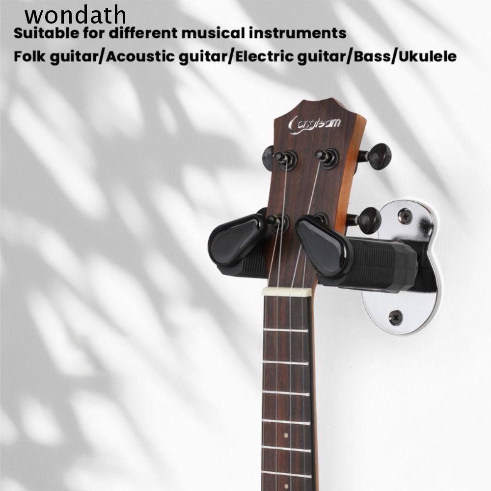 Wonda Auto Lock Ukulele Hanger, Self-locking Non-slip Guitar Hanger Hook, Professional Metal Wall Mo