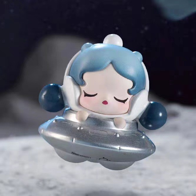 Popmart ของแท้ POP Bean แฟลชจานบิน popbean Series ตุ๊กตาน่ารัก GRAIN นั่ง