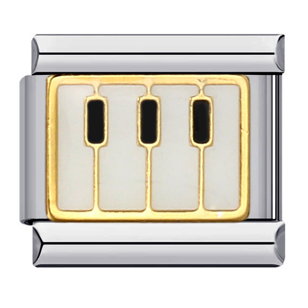 Music Hobby Series สแตนเลสอิตาเลี่ยนโมดูลสร้อยข้อมือไทเทเนียมเหล็กเชื่อมรูปแบบ DIY สร้อยข้อมือ - รูปที่ 4