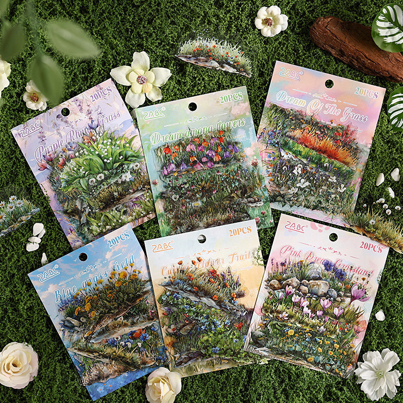 20 ชิ้น Vintage The Green Pastures Series สติกเกอร์ PET Journal Deco DIY สติกเกอร์