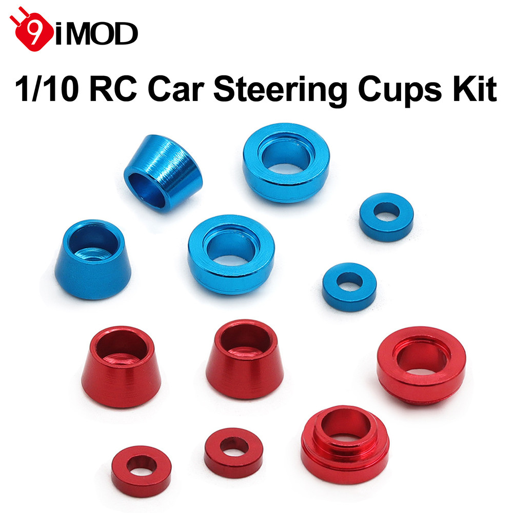 9IMOD โลหะพวงมาลัยถ้วยปะเก็นสําหรับพวงมาลัยด้านหน้าถ้วยปะเก็น 1/10 Tamiya TT02 RC รถ