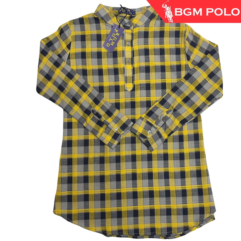 BGM POLO KEMEJA BLOUSE KOTAK SAIZ BIASA(N6) เสื้อเชิ้ตเสื้อผ้าผู้หญิง