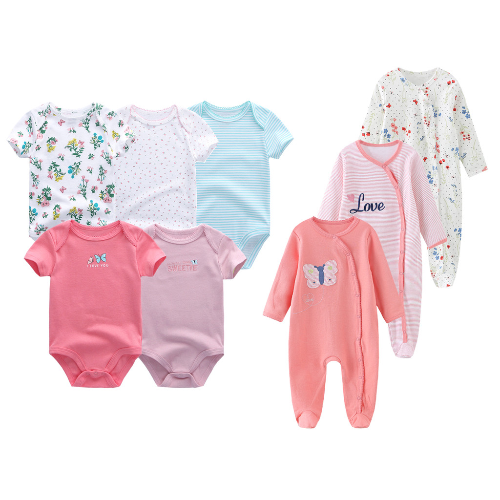 คิดดี้ซูม การ์ตูนทารกแรกเกิดเสื้อผ้า 5 ชิ้นแขนสั้นบอดี้สูทเด็กและ 3 ชิ้นเสื้อคลุมหลวมๆทารกนุ่มเสื้อผ้าเด็ก - รูปที่ 3