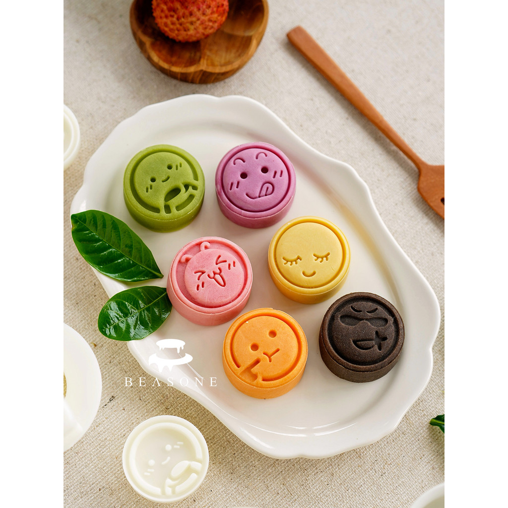 30g50g น่ารักอิโมติคอน Pack Series Mooncake แม่พิมพ์ถั่วเขียวเค้ก Lucky Crisp Yam เค้กแม่พิมพ์เค้กแม่พิมพ์เทศกาลกลางฤดูใบไม้ร่วง Pastry แม่พิมพ์เบเกอรี่เครื่องมือ