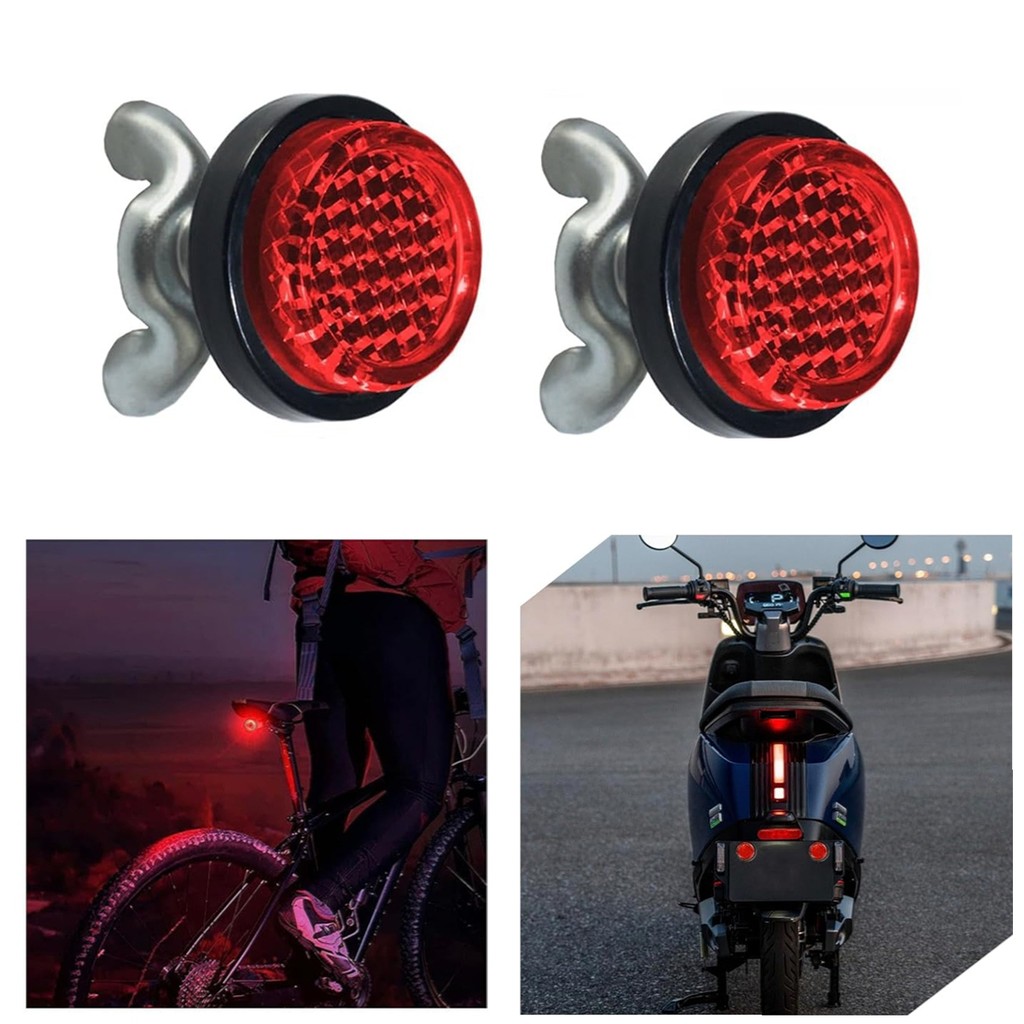 1/2 ชิ้นสีแดง Reflectors รถจักรยานยนต์ป้ายทะเบียนสลักเกลียวและถั่ว Mini ตกแต่ง M5 สกรูแท็ก Bolt รอบสะท้อนแสงสําหรับจักรยาน (สีแดง)