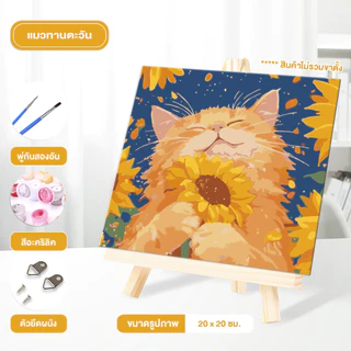 Ohayo [มีเฟรม] 20*20 ซม ระบายสีตามตัวเลข ภาพวาดตกแต่งอะคริลิก ของเล่นวาดภาพ ของขวัญเด็ก กระตุ้นจินตนาการ