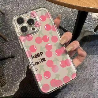 เคสไอโฟน สีแดง เชอร์รี่ เคสคู่ สำหรับ For IPhone 13 11 16 Pro 15 12 14 Pro Max 7Plus 8Plus XS X XR Max 7 8 Plus TPU เคส