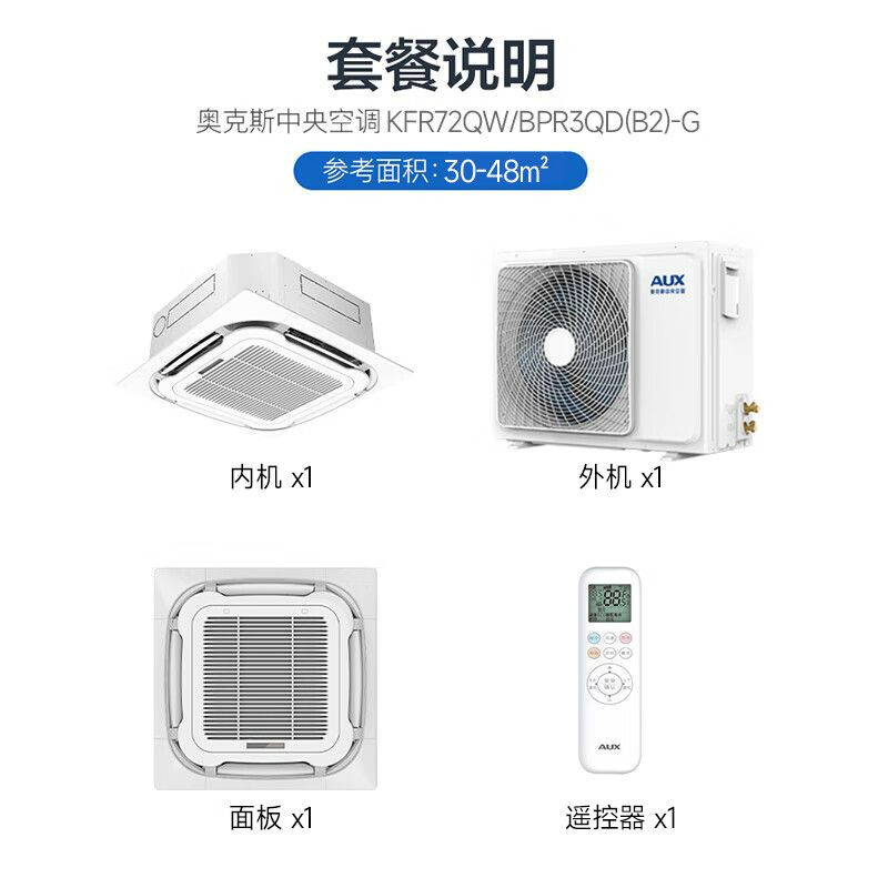 แอร์ Oaks Central ขนาด 3 แรงม้า 5 แรงม้า แบบติดเพดาน ใช้ได้ทั้งทำความเย็นและความร้อน ติดตั้งแบบฝังใน