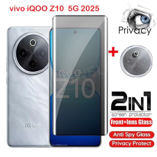 Spyproof ป้องกันหน้าจอสําหรับ Vivo iQOO Z10 iQ00 Z10x Z 10x iQO Z10 5G 2025 Full โค้งความเป็นส่วนตัวกระจกนิรภัยกล้องเลนส์ฟิล์ม