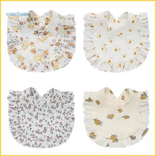 SOME Ruffle Bib Soft Floral Burp Cloth Drool Bib จุกนมหลอกเด…