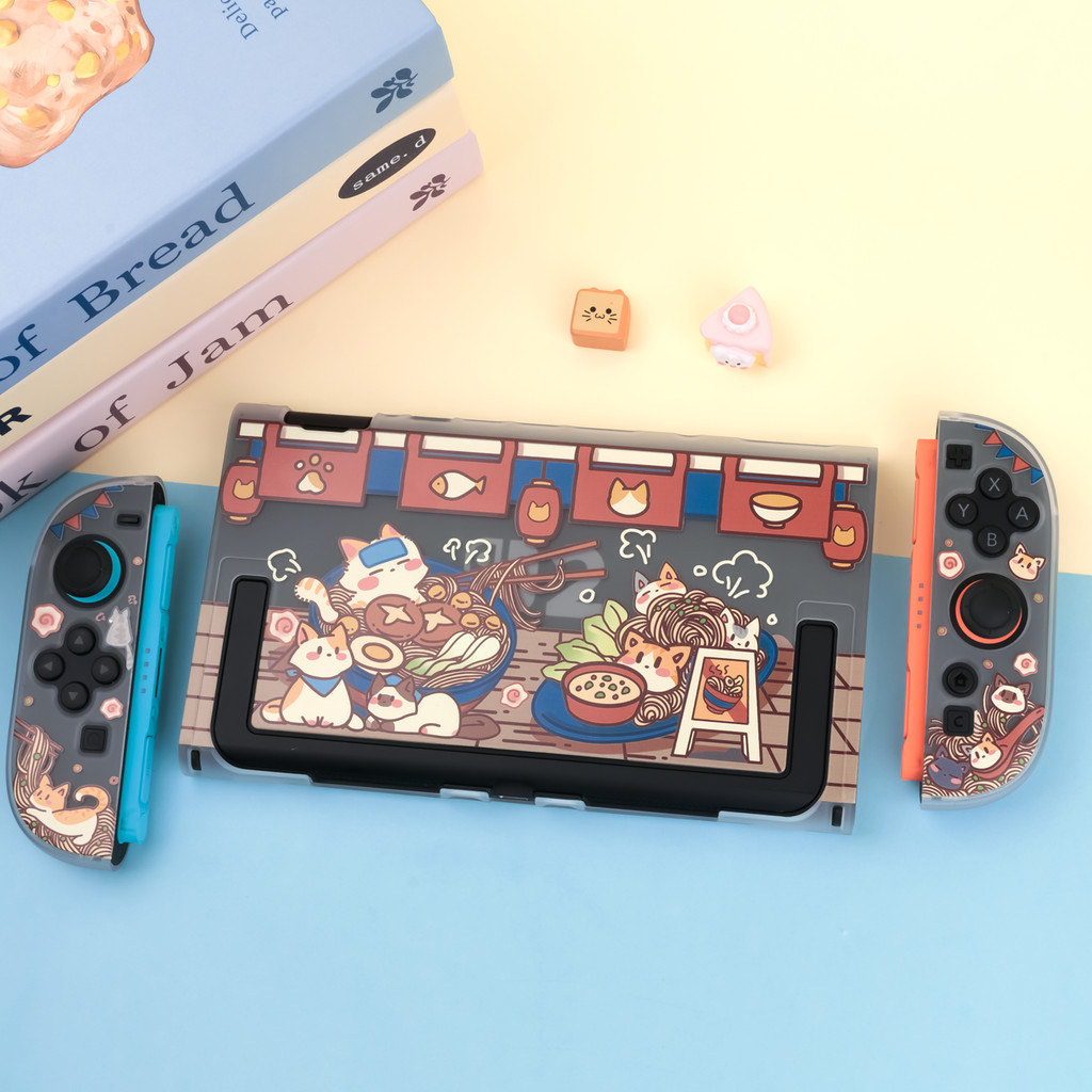 Ramen Cat Theme Matte Hard Protective Case สําหรับ Nintendo Switch 2 (2025)