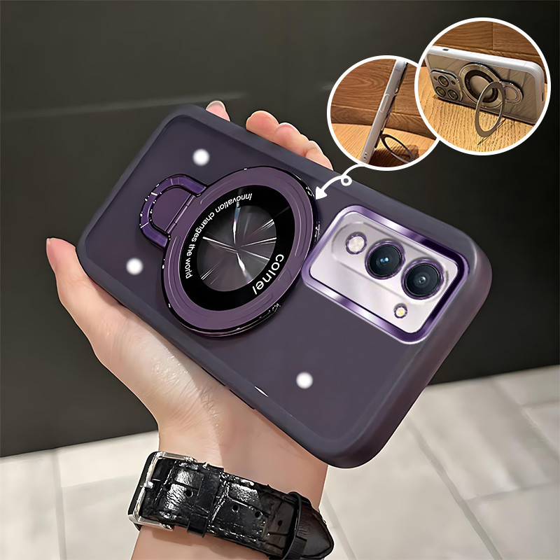 สําหรับ VIVO Y04 Y29S 5G Y29T Y29 4G T4X เคสโทรศัพท์กันกระแทก U Shield วงเล็บแม่เหล็ก Hard Case โปร่งแสงเลนส์ป้องกันใหม่ RFVTGBYHW
