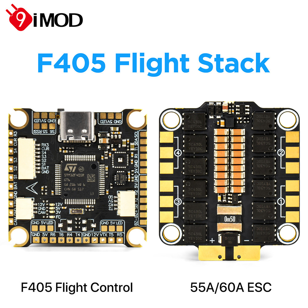 9IMOD F405 Flight Stack F405 ควบคุมการบิน 4in1 55A/60A ESC 3-6S Lipo 30.5x30.5 มม.ICM42688 Gyro