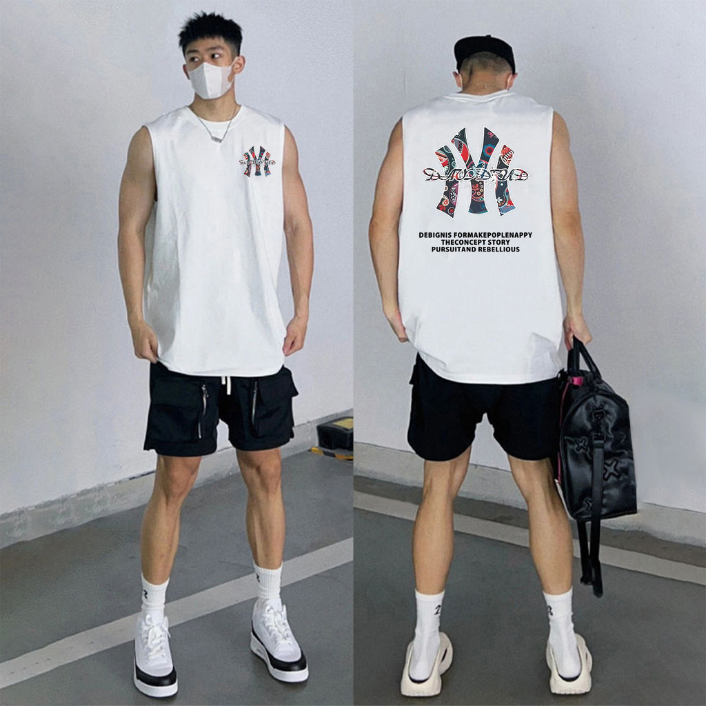 UT shop เสื้อยืด oversize เสื้อกล้าม คอกลม พิมพ์ลาย เสื้อผู้ชาย แขนกุด oversize ผ้าฝ้าย โคตรนุ่ม "DEBIGNIS IYI" 2025