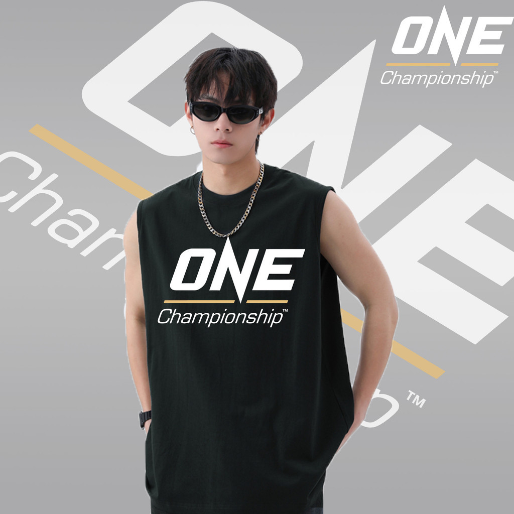 🏝️ One Championshipเสื้อกล้ามแขนกุดพิมพ์ลายเหมาะสำหรับผู้ชายทุกคนและสวมใส่สบายโดยเสื้อกั๊กผ้าฝ้ายคอกลมระบายอากาศสบาย #2