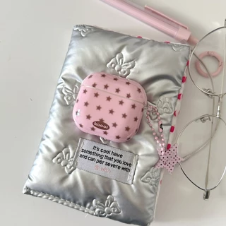 IMD Pink Coffee Star พร้อมจี้หูฟังสําหรับ AirPods 1 2 3 4 Pro หูฟังไร้สายบลูทูธสําหรับ AirPods Pro2 กันกระแทกฝาครอบป้องกันปลอก