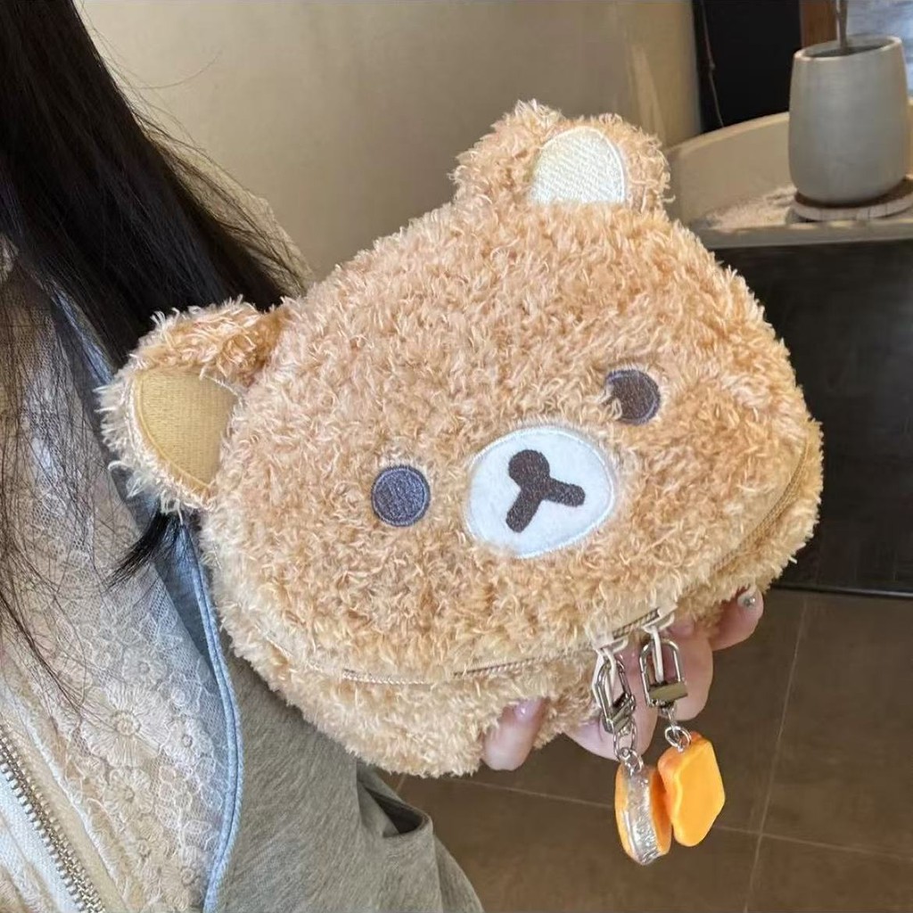 กระเป๋าเครื่องสําอาง Rilakkuma กระเป๋าเก็บความจุขนาดใหญ่แบบพกพากระเป๋าโพลารอยด์