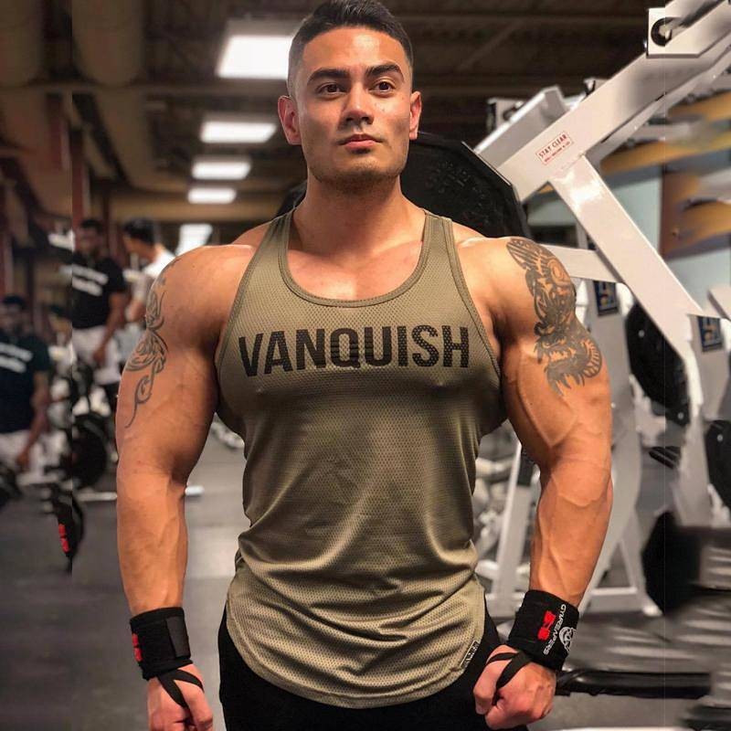 Muscle Workout Brothers Vest Men's Running I-Shaped Vest Tight Sports Training Clothes Mesh Quick-Dr