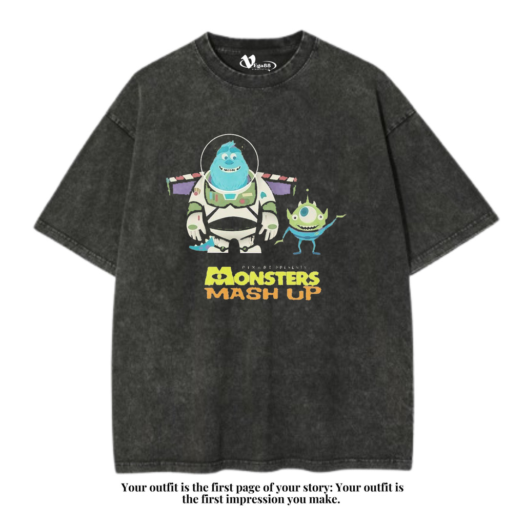VEGA88 *monsters inc mash up* เสื้อยืดโอเวอร์ไซส์ | เสื้อยืดโอเวอร์ไซส์ | เสื้อยืด Washed | ซักผ้า |